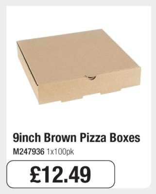 9inch Brown Pizza Boxes