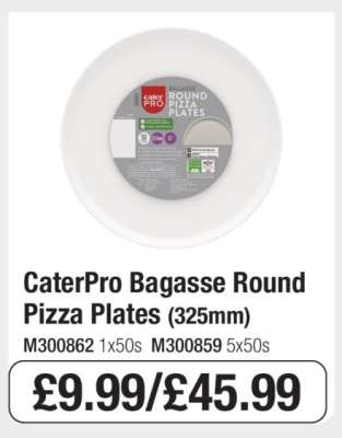 CaterPro Bagasse Round Pizza Plates (325mm)