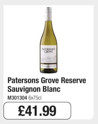 Patersons Grove Reserve Sauvignon Blanc