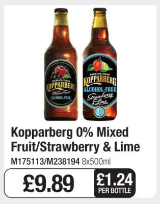 Kopparberg 0% Mixed Fruit/Strawberry & Lime