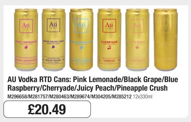 AU Vodka RTD Cans