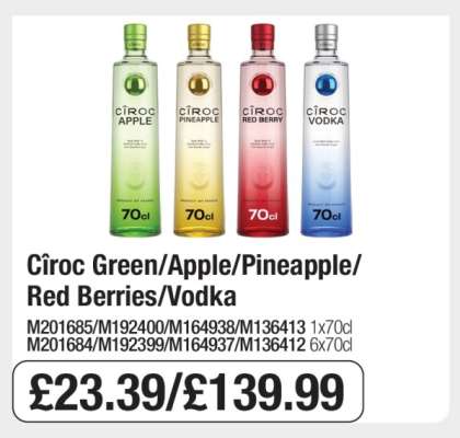 Cîroc Green/Apple/Pineapple/Red Berries/Vodka
