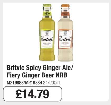 Britvic Spicy Ginger Ale/Fiery Ginger Beer NRB