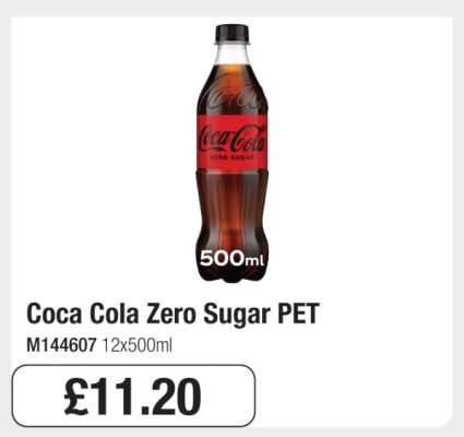 Coca Cola Zero Sugar PET