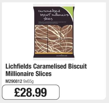 Lichfields Caramelised Biscuit Millionaire Slices