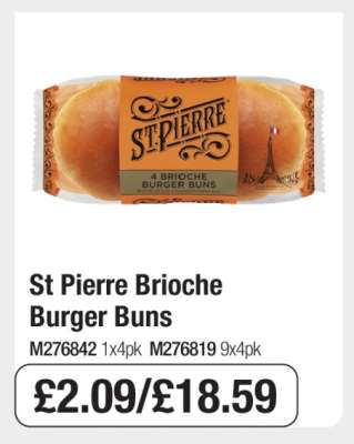 St Pierre Brioche Burger Buns