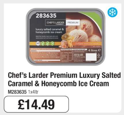 Chef’s Larder Premium Luxury Salted Caramel & Honeycomb Ice Cream