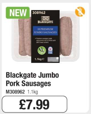 Blackgate Jumbo Pork Sausages