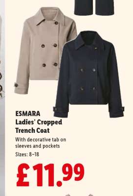 ESMARA Ladies’ Cropped Trench Coat