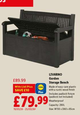 LIVARNO Garden Storage Bench