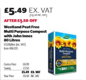 Westland Peat Free Multi Purpose Compost with John Innes 80 Litres