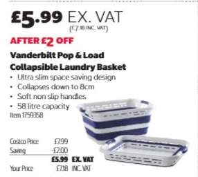 Vanderbilt Pop & Load Collapsible Laundry Basket