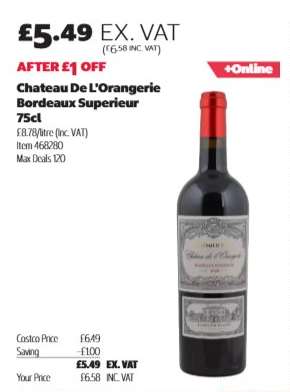 Chateau De L'Orangerie Bordeaux Superieur 75cl