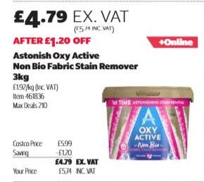 Astonish Oxy Active Non Bio Fabric Stain Remover 3kg