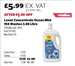 Lenor Concentrate Ocean Mist 194 Washes 3.88 Litre