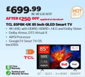 TCL 85P8K-UK 85 Inch QLED Smart TV