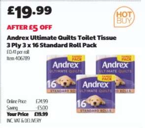 Andrex Ultimate Quilts Toilet Tissue