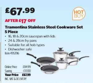 Tramontina Stainless Steel Cookware Set 5 Piece