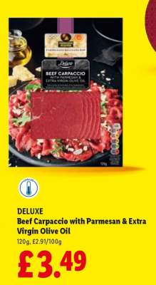 Deluxe Beef Carpaccio with Parmesan & Extra Virgin Olive Oil