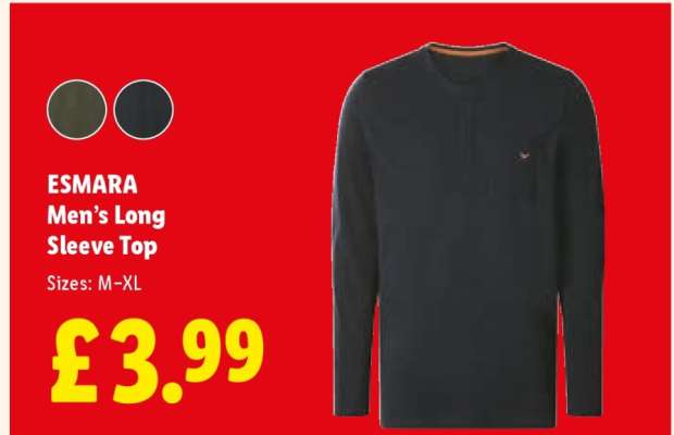 ESMARA Men's Long Sleeve Top