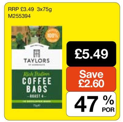 Taylors Rich Italian Coffee Bags