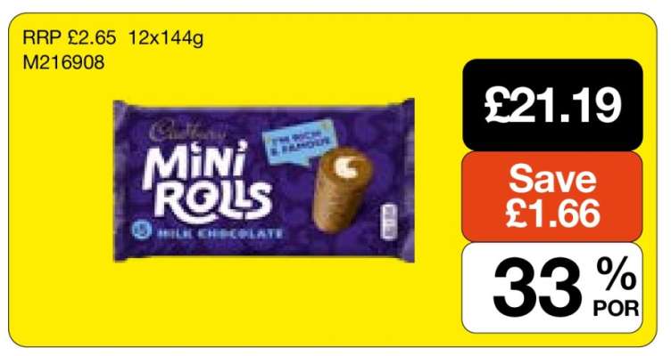 Cadbury Mini Rolls Milk Chocolate