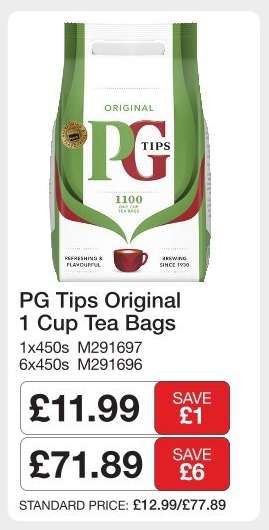 PG Tips Original 1 Cup Tea Bags
