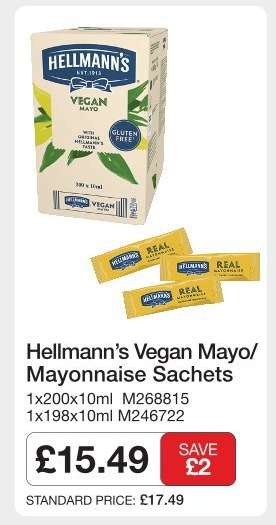 Hellmann’s Vegan Mayo/Mayonnaise Sachets