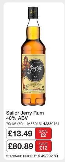 Sailor Jerry Rum 40% ABV