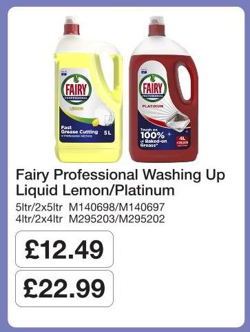Fairy Professional Washing Up Liquid Lemon/Platinum