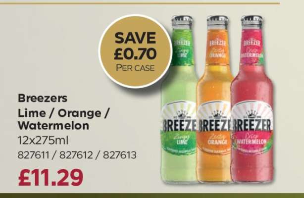 Breezers Lime / Orange / Watermelon