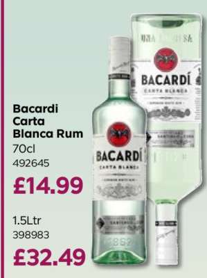 Bacardi Carta Blanca Rum 70cl