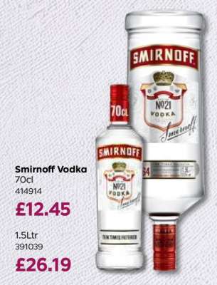 Smirnoff Vodka 70cl