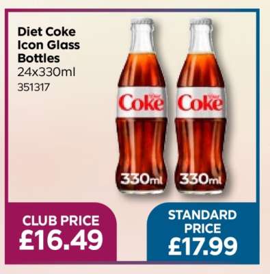 Diet Coke Icon Glass Bottles