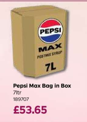 Pepsi Max Bag in Box