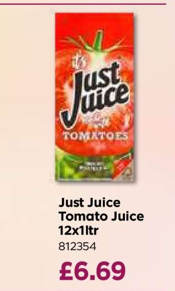 Just Juice Tomato Juice 12x1ltr