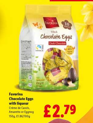 Favorina Chocolate Eggs with liqueur