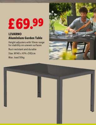 LIVARNO Aluminium Garden Table