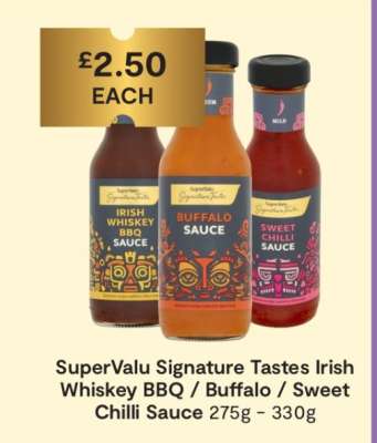 SuperValu Signature Tastes Irish Whiskey BBQ / Buffalo / Sweet Chilli Sauce