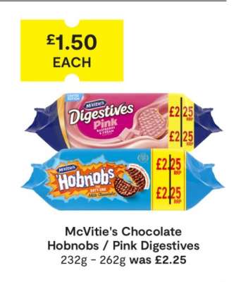 McVitie's Chocolate Hobnobs / Pink Digestives