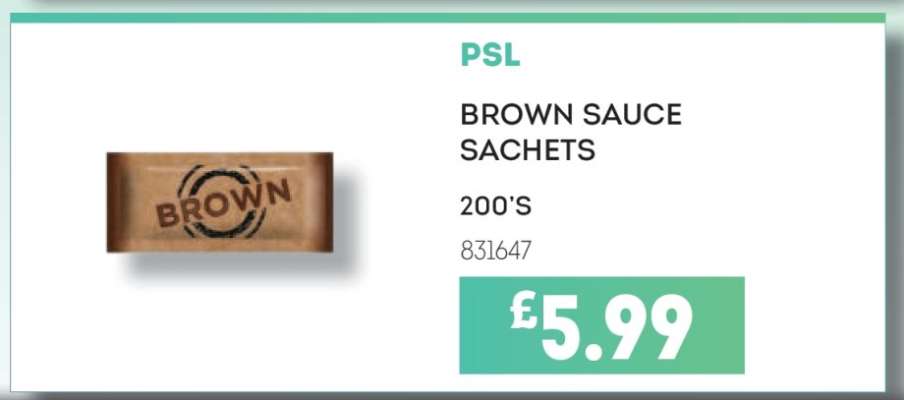 PSL BROWN SAUCE SACHETS