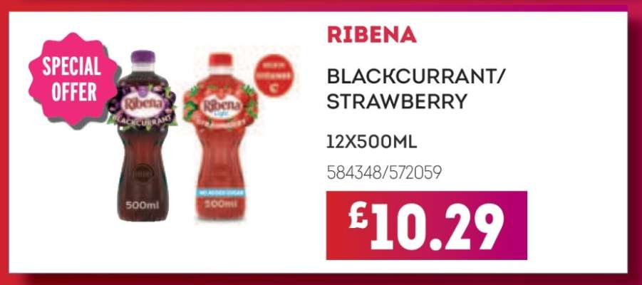 RIBENA BLACKCURRANT/STRAWBERRY
