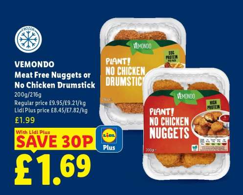 VEMONDO Meat Free Nuggets or No Chicken Drumstick