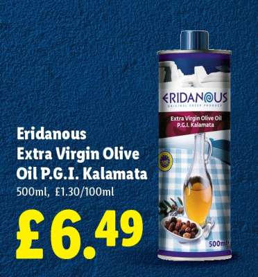 Eridanous Extra Virgin Olive Oil P.G.I Kalamata