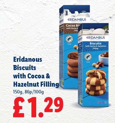 Eridanous Biscuits with Cocoa & Hazelnut Filling