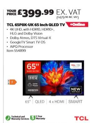 TCL 65P8K-UK 65 Inch QLED TV