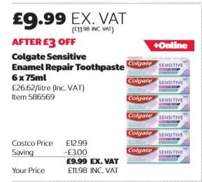 Colgate Sensitive Enamel Repair Toothpaste 6 x 75ml