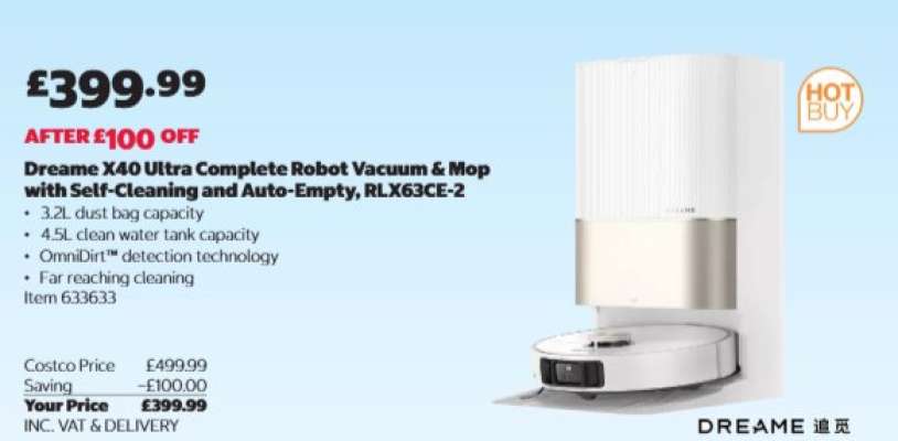 Dreame X40 Ultra Complete Robot Vacuum & Mop