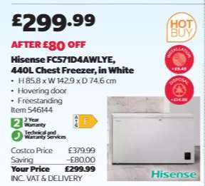 Hisense FC571D4AWLYE, 440L Chest Freezer, in White