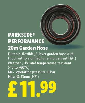 PARKSIDE® PERFORMANCE 20m Garden Hose